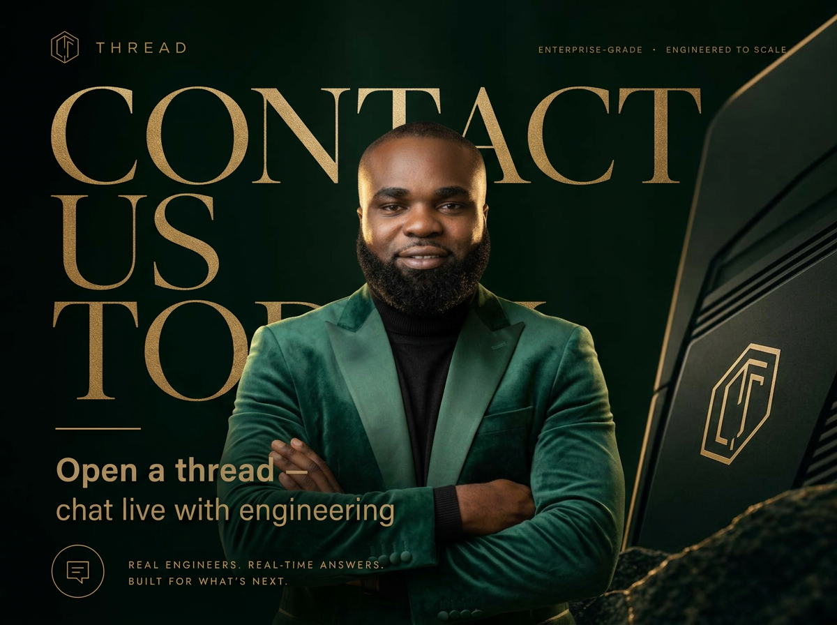Open a thread — chat live with engineering.